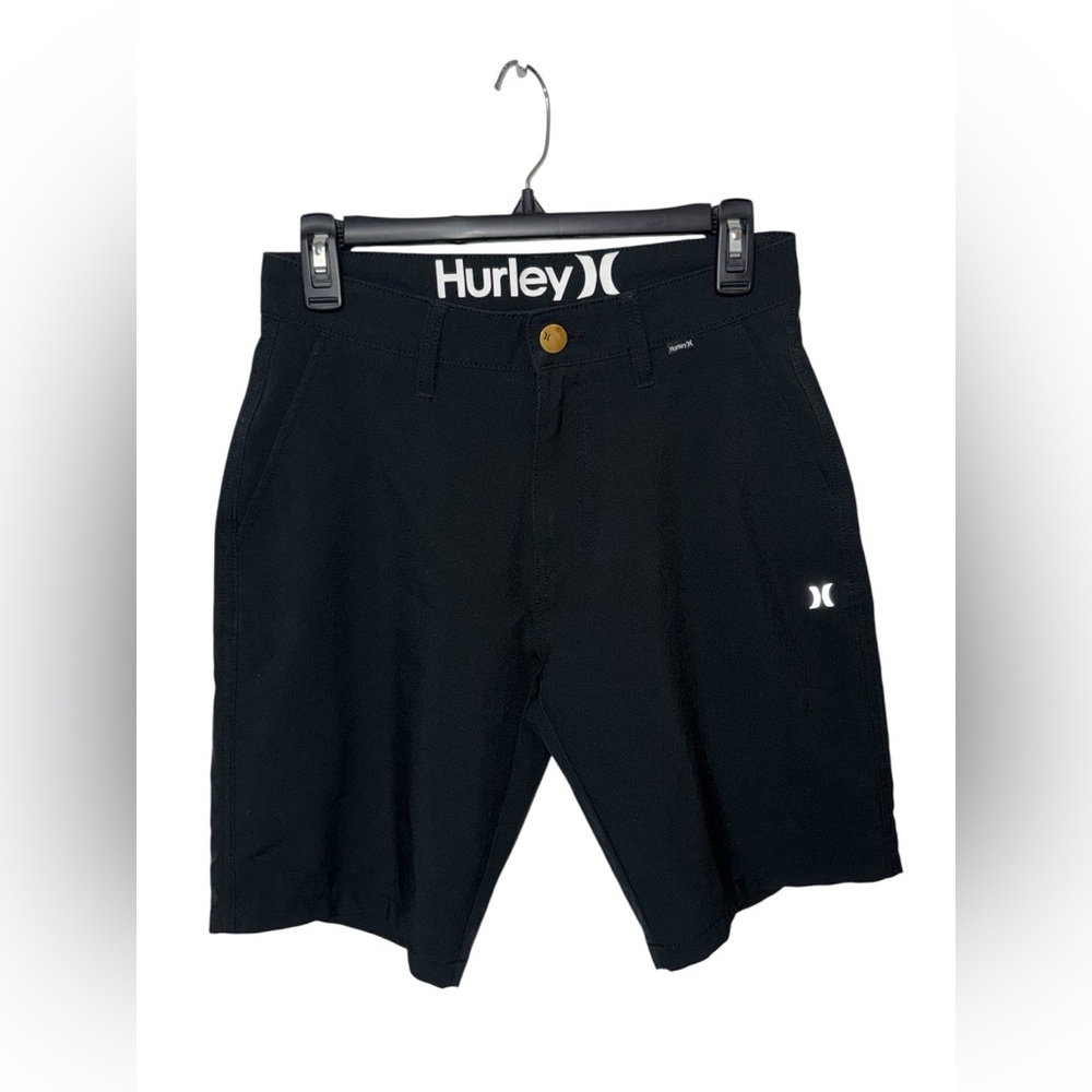 Hurley Black Men's Flat Front Boardshort-Style Shorts